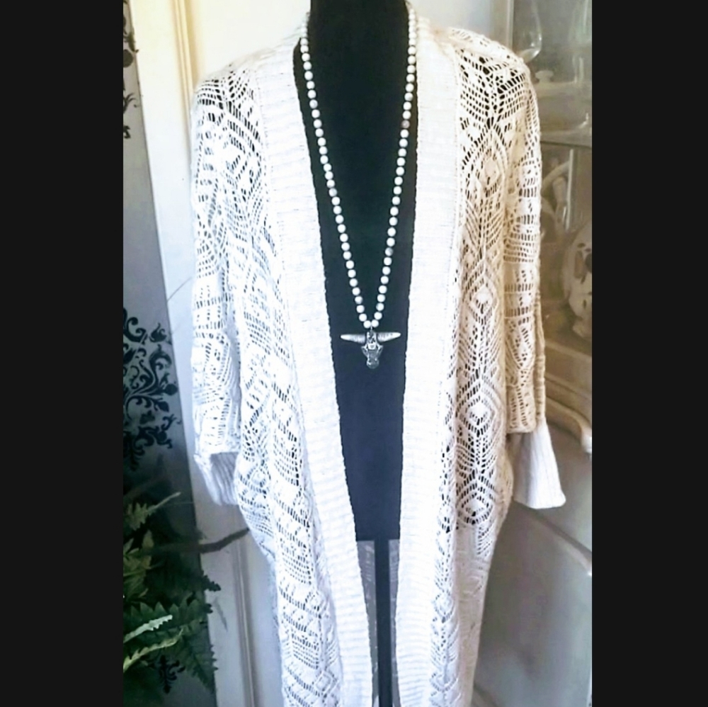 New Long Cardigan beige Color Made of Fabric